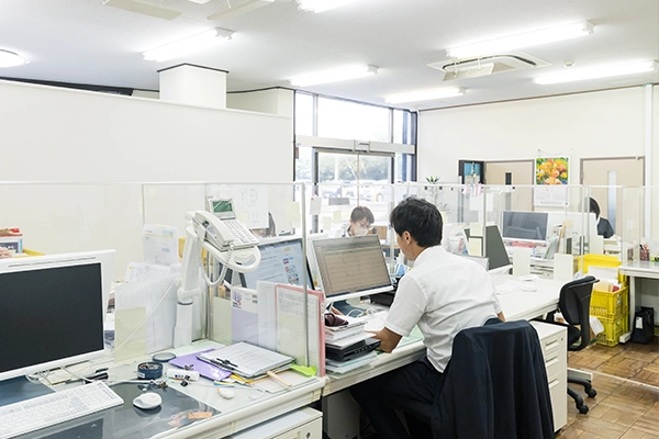 関口会計社内で作業する税理士の後ろ姿